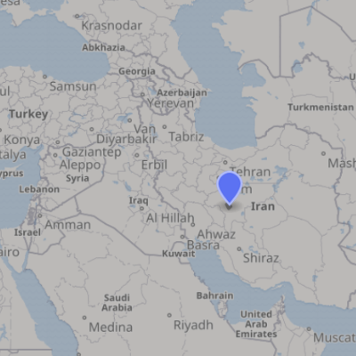 Map showing location of where Israel's airstrikes reportedly struck Isfahan, Iran on April 19, 2024.