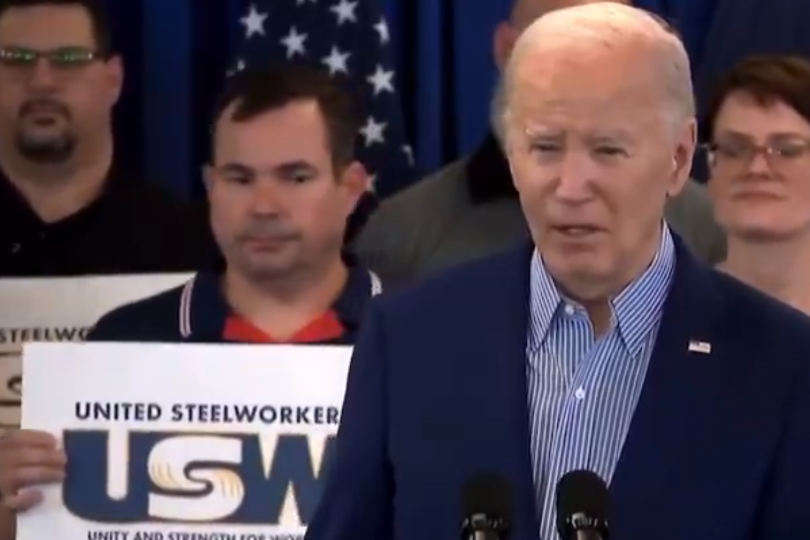 Joe Biden speaks to the United Steelworkers Union (USW).