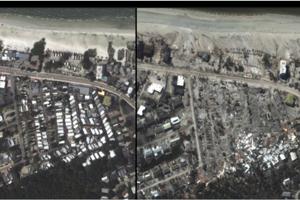 Fort Myers Beach before and after Hurricane Ian came ashore