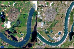 Rhine River Drought 2022 compared to 2021