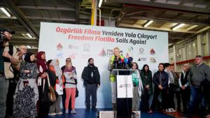 Freedom Flotilla Coalition press conference in Turkey on April 19, 2024.