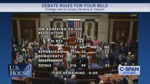 House passes foreign miltary aid package procedural vote.