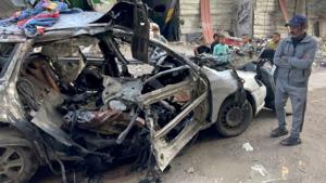 Hamas' head Ismail Haniyeh's three sons and four grandchildren died in a precision Israeli airstrike on this car in Gaza on April 9, 2024.