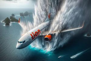 Artist's rendering of Lion Air Boeing 737 Max crash.